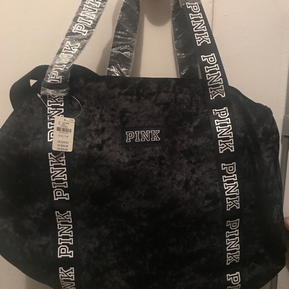 Victoria secret PINK velvet black bag